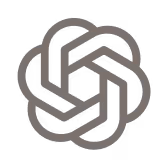 OpenAI logo featuring an abstract geometric knot design.