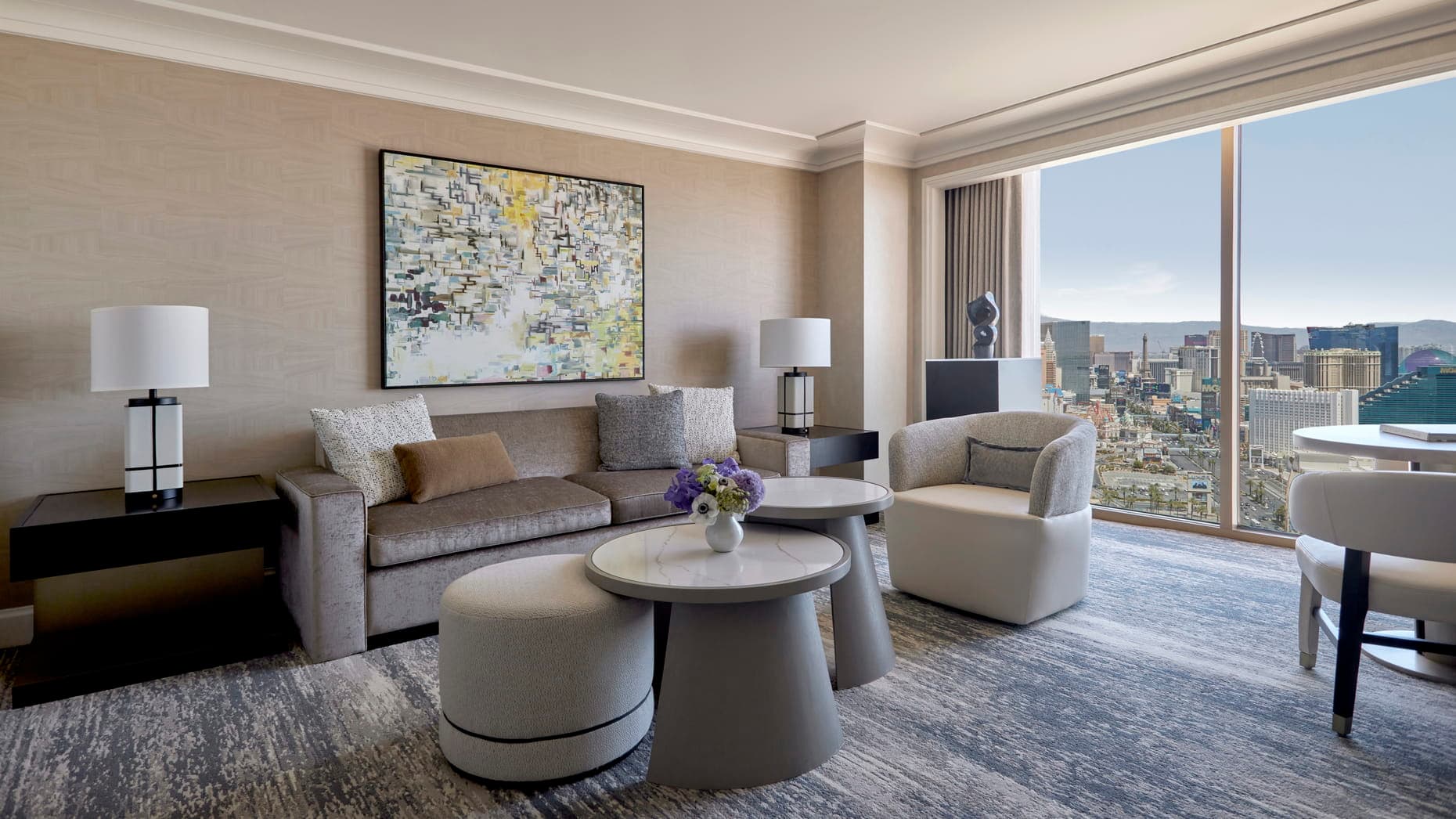 Strip-view suite at the Four Seasons Las Vegas